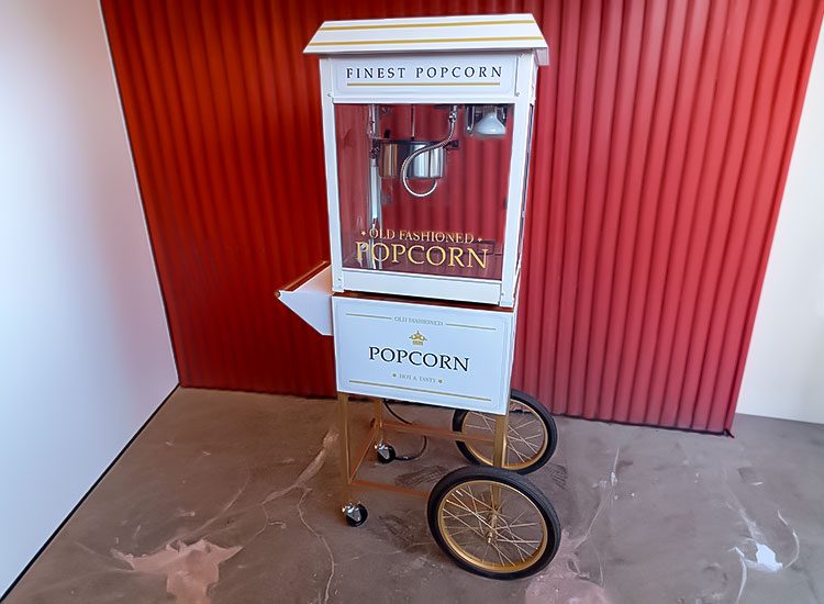 Carrito blanco de Palomitas · Jocsair Hinchables Barcelona