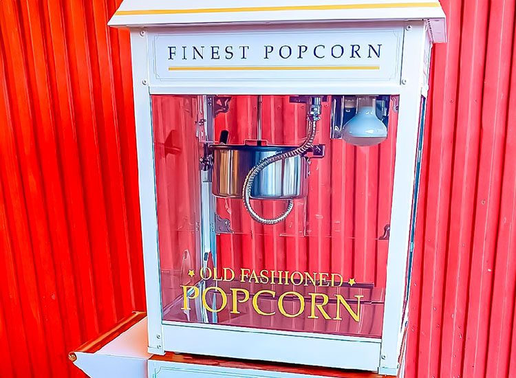 Carrito blanco de Palomitas · Jocsair Hinchables Barcelona