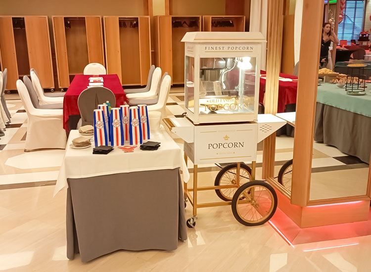 Carrito blanco de Palomitas · Jocsair Hinchables Barcelona